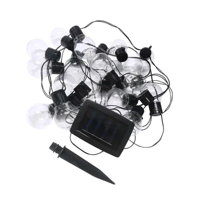 Christmas Solar Festoon Cool White Lights 2 Functions 20pk