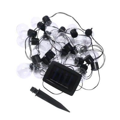 Christmas Solar Festoon Warm White Lights 2 Functions 20pk