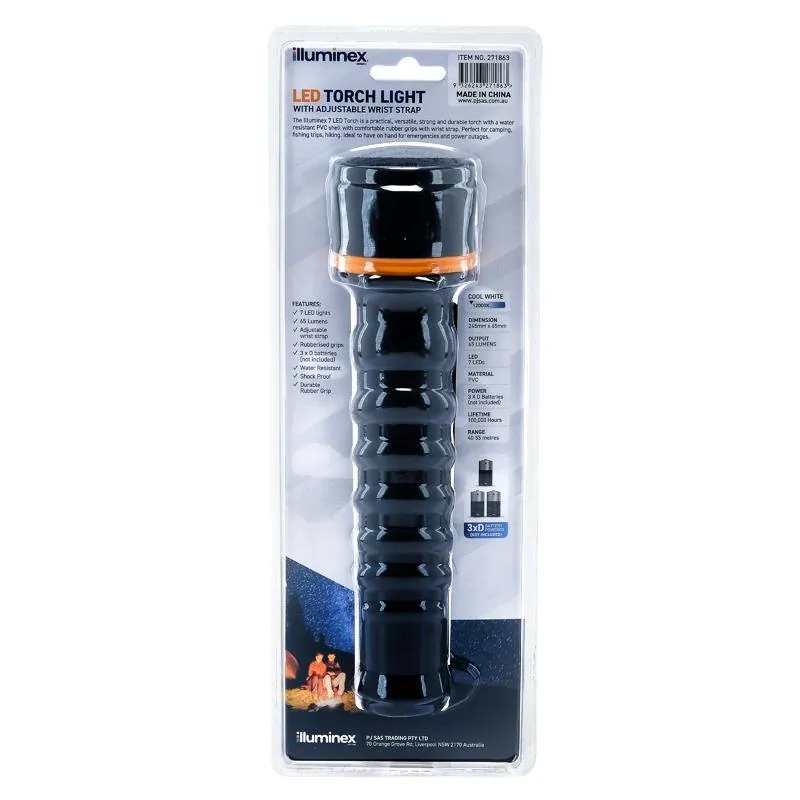 Illuminex Battery Operated Torch 7 LED 24.5cm X 6.5cm X 6.5cm – image 3