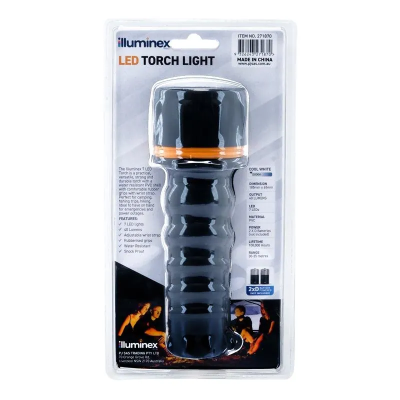 Illuminex Battery Operated Torch 7 LED 18.5cm X 6.5cm X 6.5cm – image 3