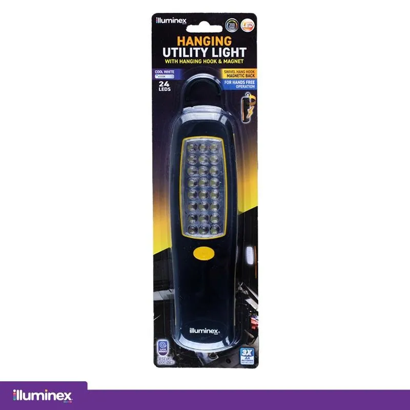 Illuminex Battery Operated Hanging Magnetic Utility Light 24 LED 360 Degree Swivel Hook 20.5cm X 5cm (Requires – image 4