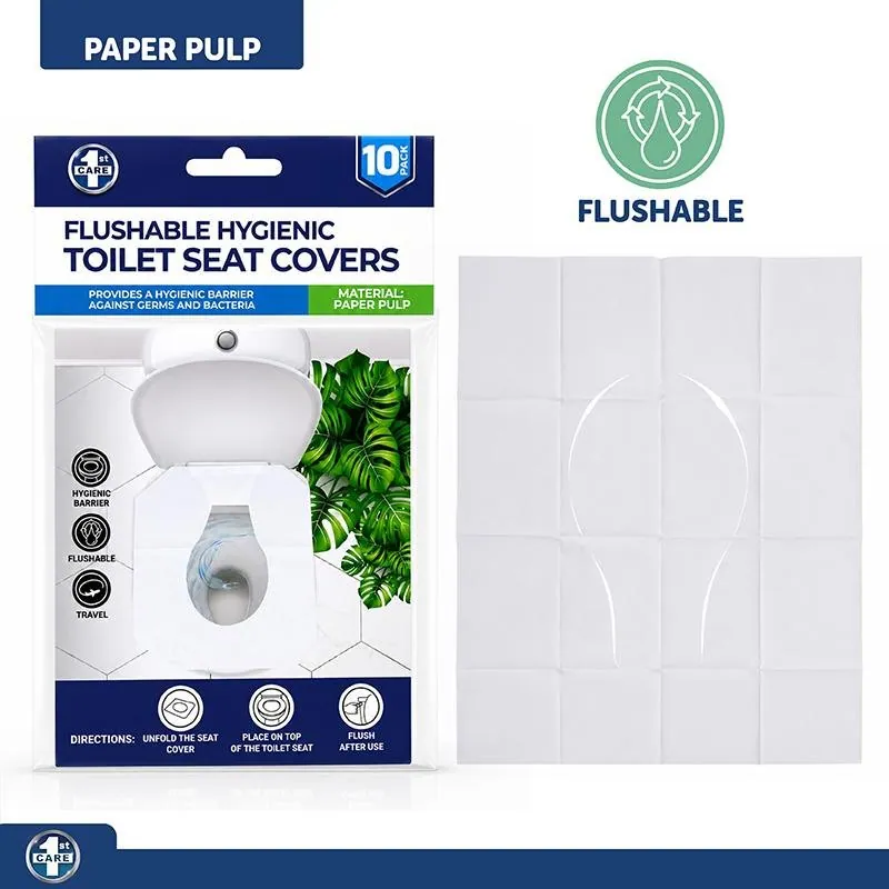 Flushable Paper Toilet Seat Covers Disposable 10pk – image 4