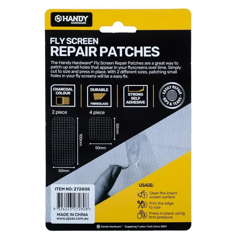 Flyscreen Adhesive Repair Sheets 9pc Black (3pc 10cm X 5cm, 6pc 5cm X 5cm) – image 3