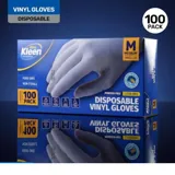 Gloves Powder Free Disposable - Vinyl - Clear - Medium 100pk (Length 240mm X Width Palm 95mm X Thickness 0.10mm) – image 2