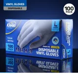 Gloves Powder Free Disposable - Vinyl - Clear - Large 100pk (Length 245mm X Width Palm 105mm X Thickness 0.10mm) – image 2