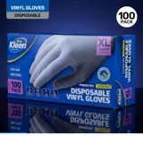Gloves Powder Free Disposable - Vinyl - Clear - XLarge 100pk (Length 245mm X Width Palm 110mm X Thickness 0.10mm) – image 2