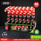Christmas Stake Light Solar Candy Cane 1LED 7.5cm X 40cm Types Cool White 1 Function – image 4