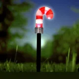 Christmas Stake Light Solar Candy Cane 1LED 7.5cm X 40cm Types Cool White 1 Function – image 2