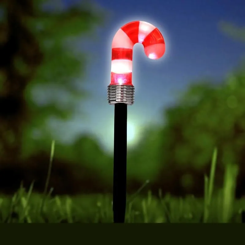 Christmas Stake Light Solar Candy Cane 1LED 7.5cm X 40cm Types Cool White 1 Function – image 2