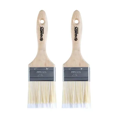 Paint Brush Wooden Handle 63mm 2pk (Suitable for Latex, Oil & Water Based Paints)
