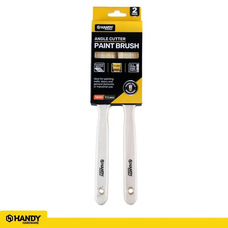 Paint Brush Wooden Handle Edger 38mm 2pk (Suitable for Latex, Oil & Water Based Paints) – image 4