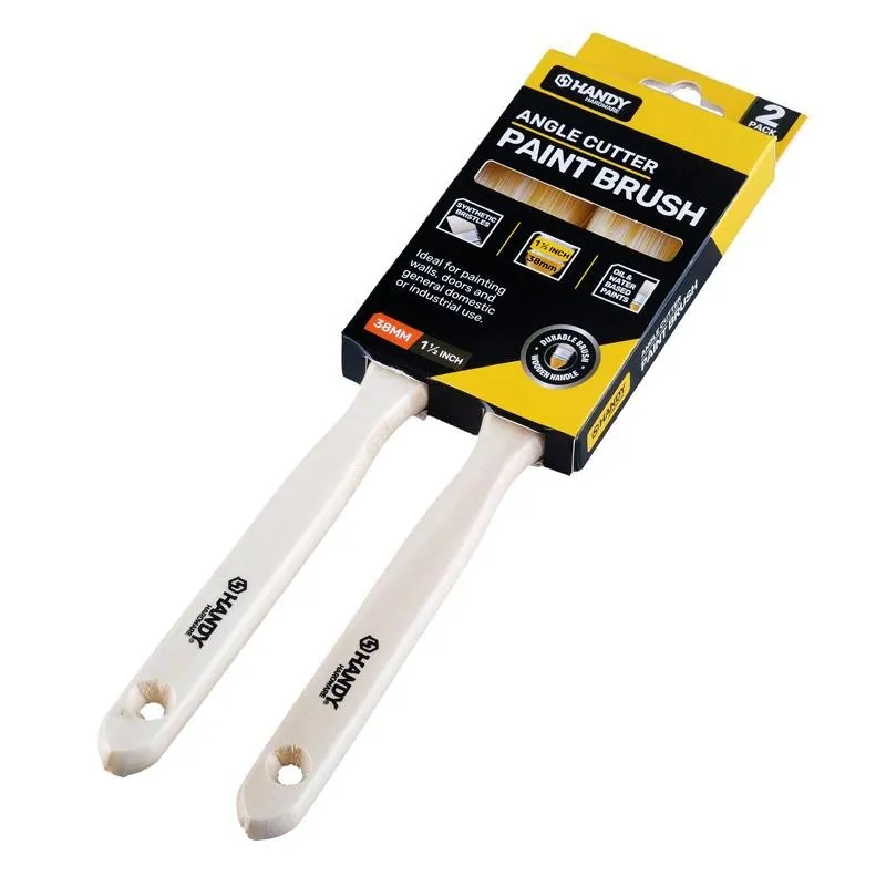 Paint Brush Wooden Handle Edger 38mm 2pk (Suitable for Latex, Oil & Water Based Paints) – image 3