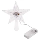 Christmas Battery Operated Tree Topper LED Star 14cm X 18cm Warm White & Cool White Assorted in Carton Requires – image 2