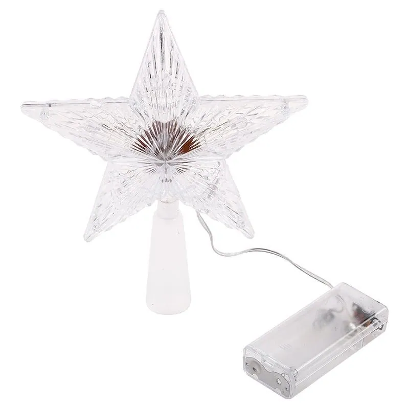 Christmas Battery Operated Tree Topper LED Star 14cm X 18cm Warm White & Cool White Assorted in Carton Requires – image 2