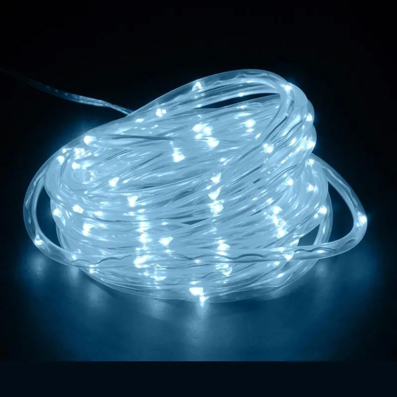 Christmas Rope Light Solar 100LED 12m Total Length Cool White 8 Functions – image 2