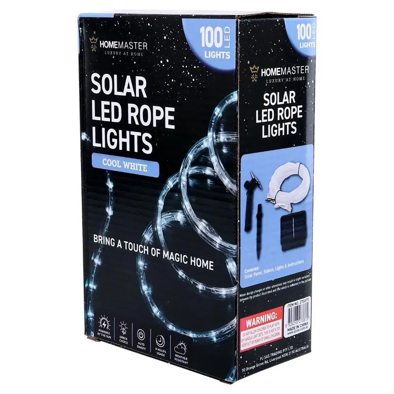 Christmas Rope Light Solar 100LED 12m Total Length Cool White 8 Functions – image 3