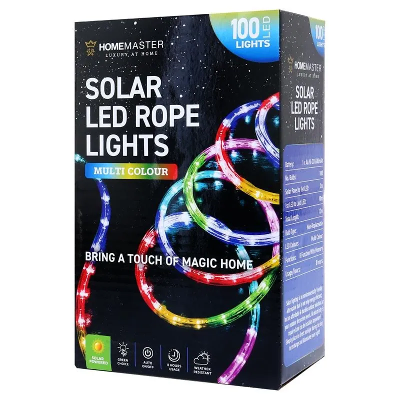 Christmas Rope Light Solar 100LED 12m Total Length Mutli Colour 8 Functions – image 3
