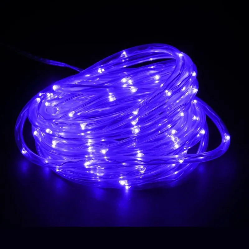 Christmas Rope Light Solar 100LED 12m Total Length Blue 8 Functions – image 2