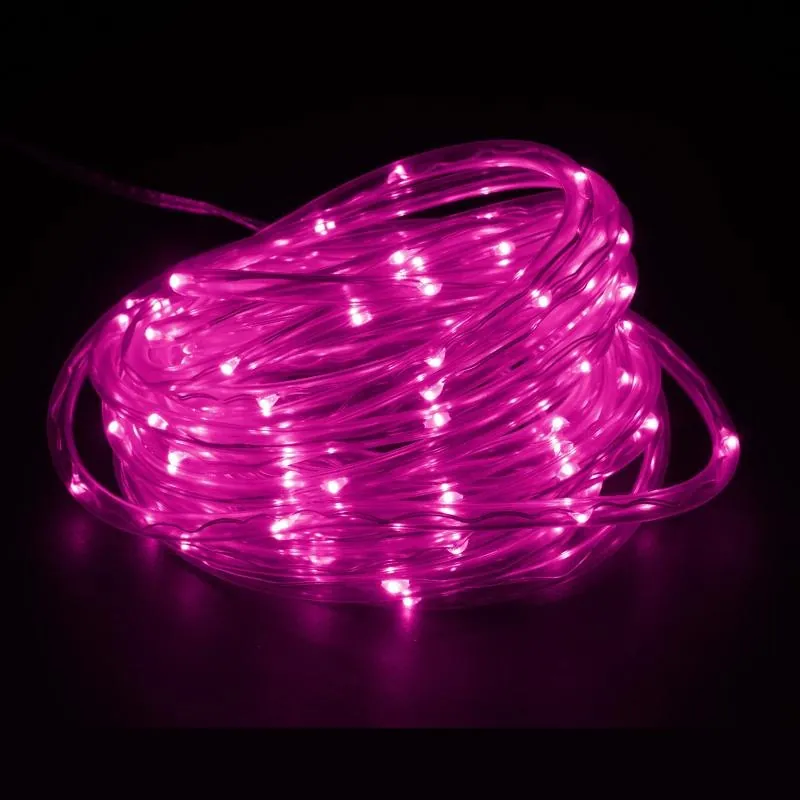 Christmas Rope Light Solar 100LED 12m Total Length Pink 8 Functions – image 2