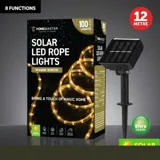 Christmas Rope Light Solar 100LED 12m Total Length Warm White 8 Functions – image 4