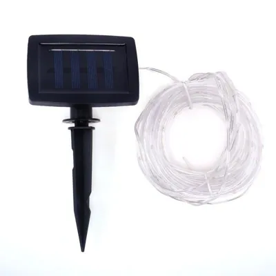 Christmas Rope Light Solar 100LED 12m Total Length Warm White 8 Functions