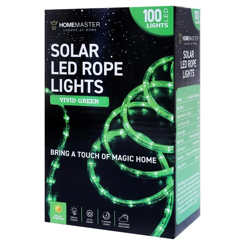 Christmas Rope Light Solar 100LED 12m Total Length Green 8 Functions – image 3