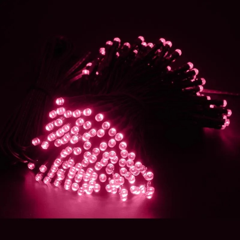 Christmas Fairy Light Solar 200LED 13.5m Total Length Pink 2 Functions – image 2
