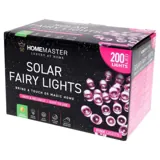 Christmas Fairy Light Solar 200LED 13.5m Total Length Pink 2 Functions – image 3