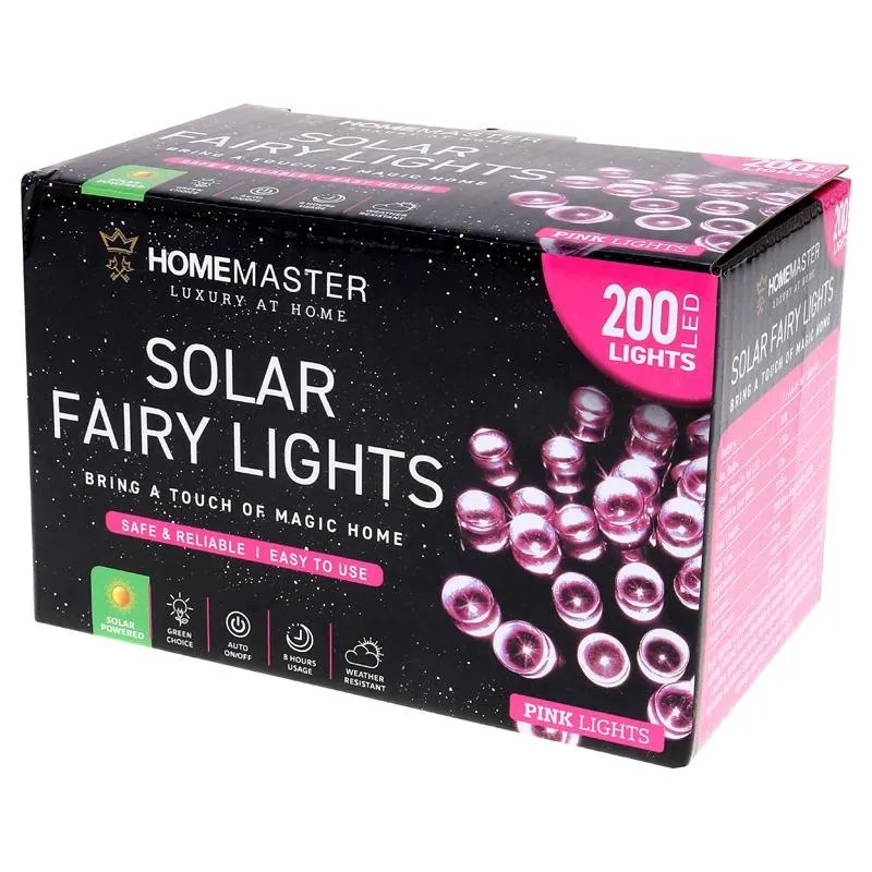 Christmas Fairy Light Solar 200LED 13.5m Total Length Pink 2 Functions – image 3