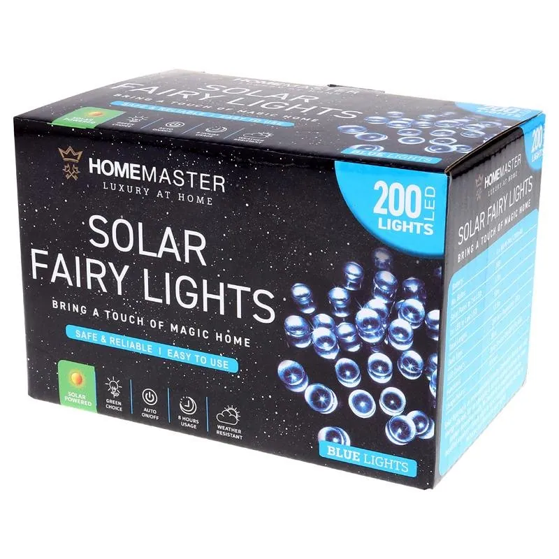 Christmas Fairy Light Solar 200LED 13.5m Total Length Blue 2 Functions – image 3