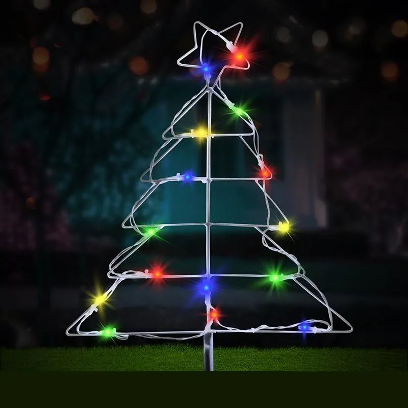 Stake Light Solar Silhouette Christmas Tree 16LED 53cm X 51cm 1.9m Lead Mutlicolour 2 Functions – image 2