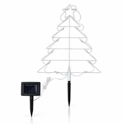 Stake Light Solar Silhouette Christmas Tree 16LED 53cm X 51cm 1.9m Lead Mutlicolour 2 Functions