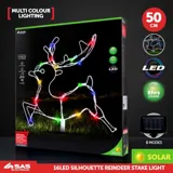 Christmas Stake Light Solar Silhouette Reindeer 16LED 50cm X 39cm 1.9m Lead Multicolour 2 Functions – image 4