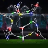 Christmas Stake Light Solar Silhouette Reindeer 16LED 50cm X 39cm 1.9m Lead Multicolour 2 Functions – image 2