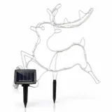 Christmas Stake Light Solar Silhouette Reindeer 16LED 50cm X 39cm 1.9m Lead Multicolour 2 Functions – image 1