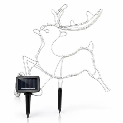 Christmas Stake Light Solar Silhouette Reindeer 16LED 50cm X 39cm 1.9m Lead Multicolour 2 Functions