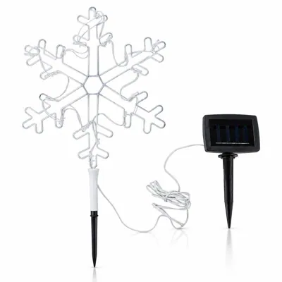 Christmas Stake Light Solar Silhouette Snowflake 16LED 32cm X 28cm X 47cm 1.9m Lead Multicolour 2 Functions