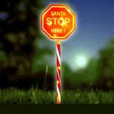Christmas Stake Light Solar Double Sided Sign with Candy Striped Pole 14LED 18cm X 70cm Warm White 8 Function – image 2