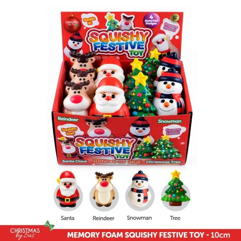 Toy Squeeze Me Memory Foam Santa, Christmas Tree, Reindeer & Snowman – image 4