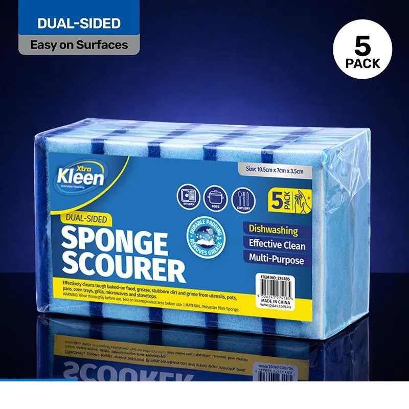 Sponge with Top Scourer 5pk - 10.5cm X 7cm X 3.5cm – image 4