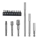 Driver Bit and Socket Adaptors 16pc Set (Includes 10 Bits, 6 Connectors) – image 1