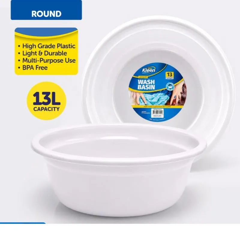 Wash Basin Multi-purpose Round - 13l - Ø46cm X 17cm(h) - White – image 4