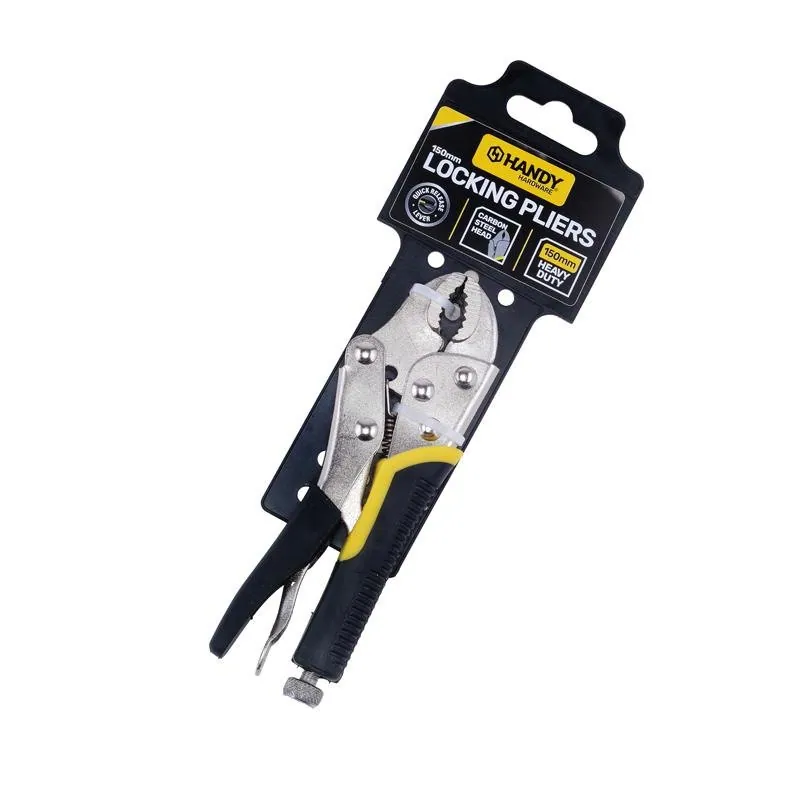 Locking Pliers Adjustable Carbon Steel Black & Yellow Comfort Grip Handle 150mm – image 3
