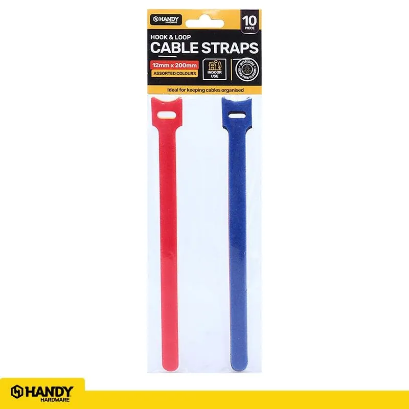 Cable Straps Hook & Loop Tie Assorted Colours 12mm X 200mm 10pc – image 4