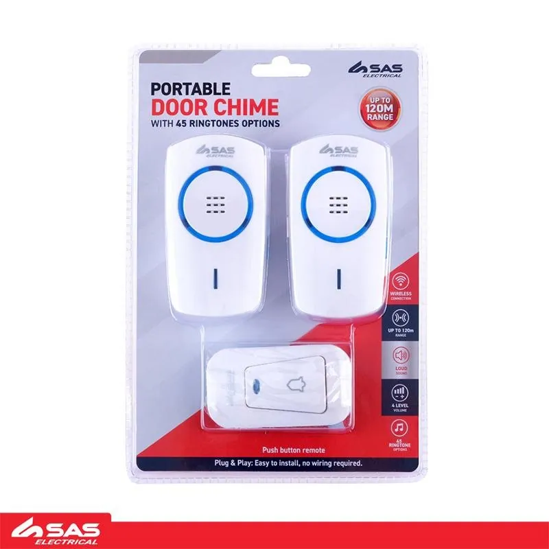 Wireless Doorbell with Two 240V Receiver Upto 120m Range & 45 Sound Options – image 4