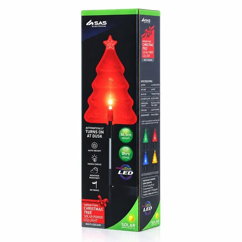 Stake Light Solar Christmas Tree 1LED 8cm X 86.5cm Multi Colour 1 Function Colour Changing – image 3