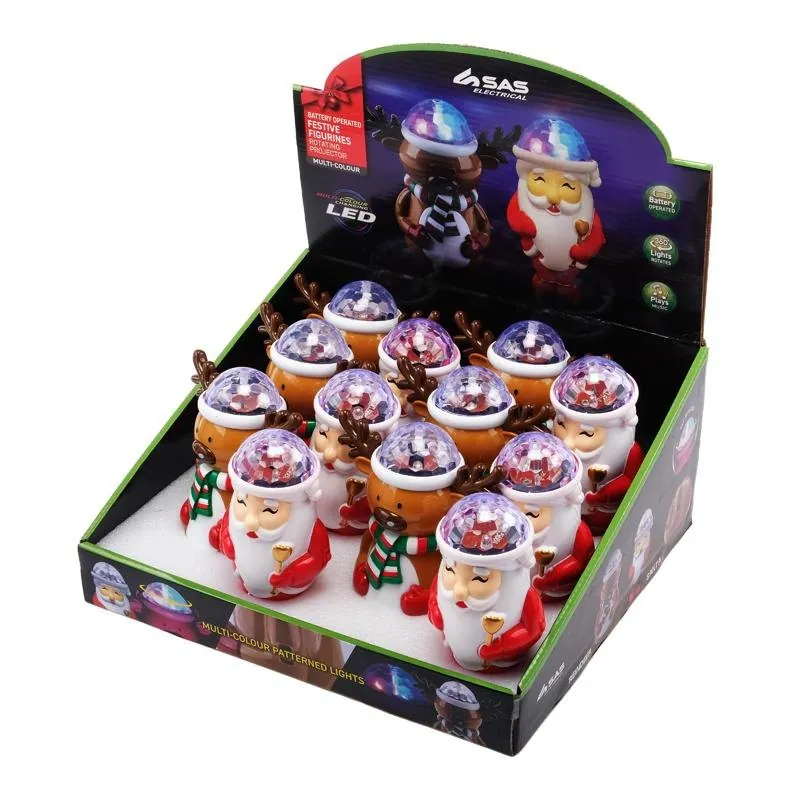 Christmas Projector Light Battery Operated Rotating Colours 14.5cm X 7.5cm X 15.5cm Santa & Reindeer Requires – image 3