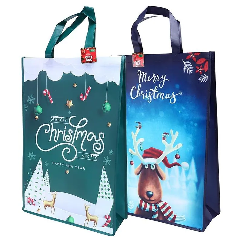 Gift Bag Reusable Christmas - Large 60cm X 40cm X 16cm 2 Assorted Designs – image 3