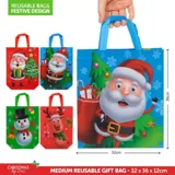 Gift Bag Reusable Christmas Fun Characters - Medium 32cm X 36cm X 12cm 4 Assorted Designs – image 4