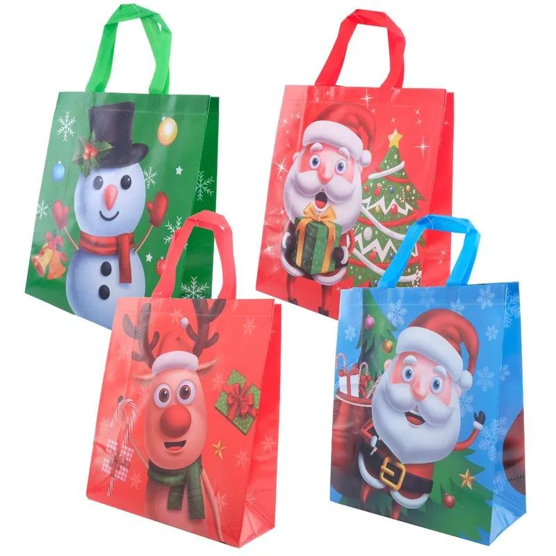 Gift Bag Reusable Christmas Fun Characters - Medium 32cm X 36cm X 12cm 4 Assorted Designs – image 3